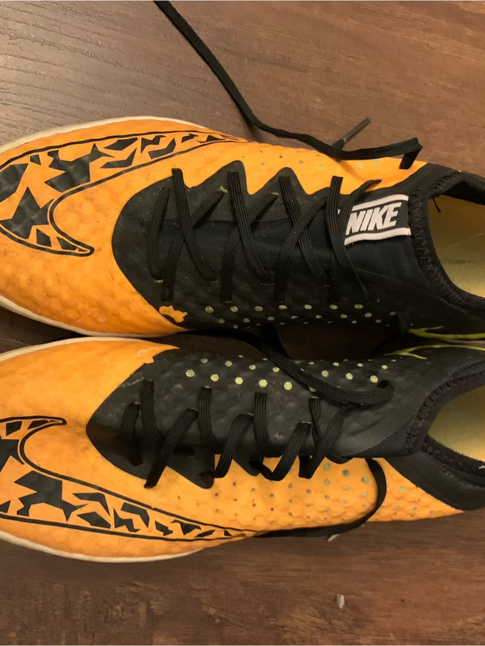 Nike indoor Orange and Black Athletic Soccer Shoes
